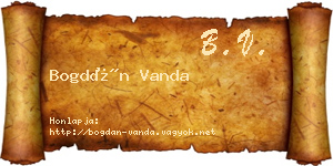 Bogdán Vanda névjegykártya