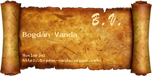 Bogdán Vanda névjegykártya