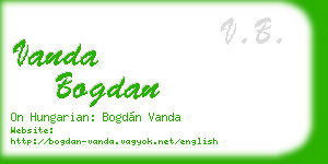 vanda bogdan business card