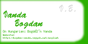 vanda bogdan business card